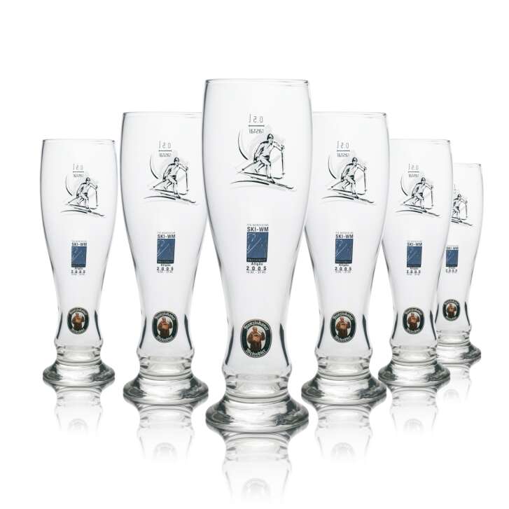 6x Franziskaner Bier Glas Weizenglas Ski-Edition 0,5l rastal