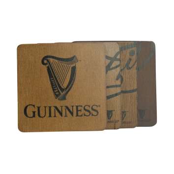 4x Guinness Bier Untersetzer Holz