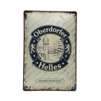 1x Oberdorfer Bier Blechschild Helles Retro 20x30