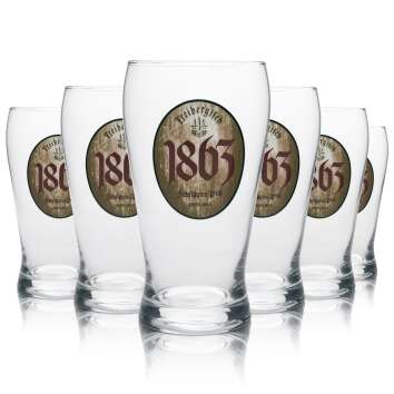 6x Freiberger Bier Glas Jubiläums Pils 1863 0,3