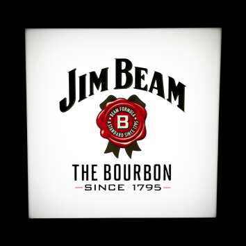Jim Beam Whiskey Leuchtreklame LED Cube Weiß 3D...