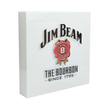 Jim Beam Whiskey Leuchtreklame LED Cube Weiß 3D Reklame Tafel Display Licht