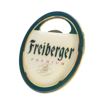 1x Freiberger Bier Flaschenöffner Rund Metall