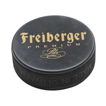 1x Freiberger Bier Hockey-Puck Hockeypuck Schwarz mit aufdruck