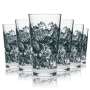 6x Bacardi Whiskey Glas Longdrinkglas Plamenaufdruck dunkel