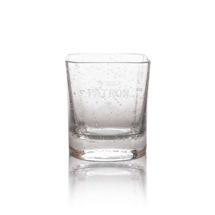 Patron Tequila Glas 4cl Shot Kurze Stamper Gläser Selten Bar Mezcal Luftblasen