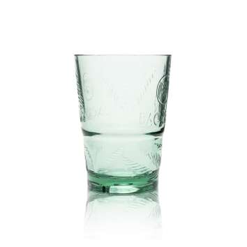 6x Bacardi Rum Glas Acryl Mehrweg Becher grün