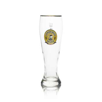 6x Flensburger Bier Glas Weizen 0,5l Goldrand