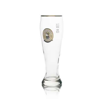 6x Flensburger Bier Glas Weizen 0,5l Goldrand