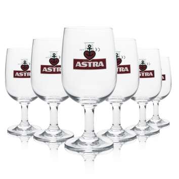 6x Astra Bier Glas Pokal 0,25l Ritzenhoff