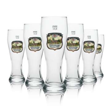 6x Weltenburger Kloster Bier Glas Weizen 0,3l Sahm