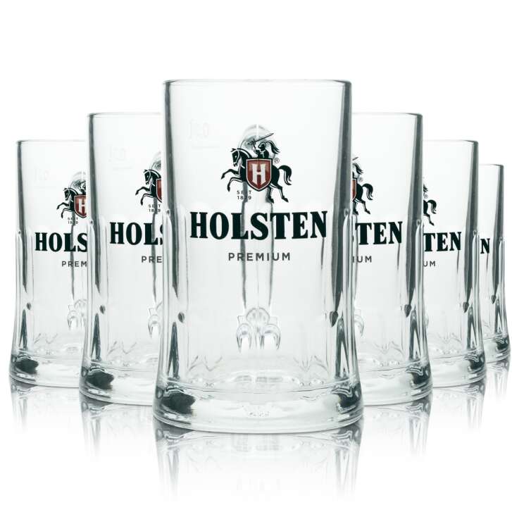 6x Holsten Bier Glas Krug 0,3l Sahm