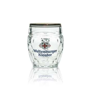 6x Weltenburger Kloster Bier Glas Krug klein rund 0,3l Stölze Goldrand