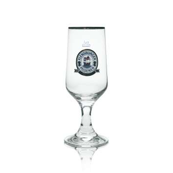 6x Flensburger Bier Glas Pokal 0,4l Herbwürzig und Frisch Goldrand