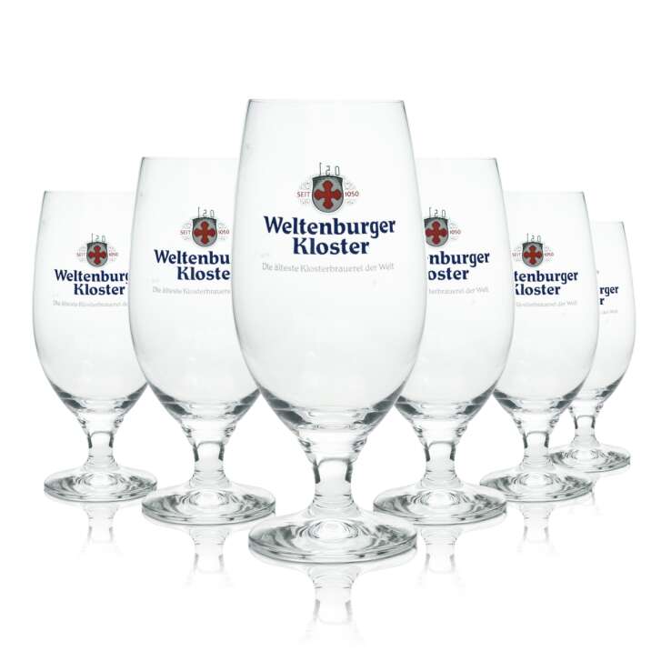 6x Weltenburger Kloster Bier Glas Pokal 0,5l Rastal