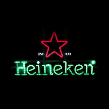 Heineken Bier Leuchtreklame LED Schild defekt Licht Wand Tafel Licht grün Bar