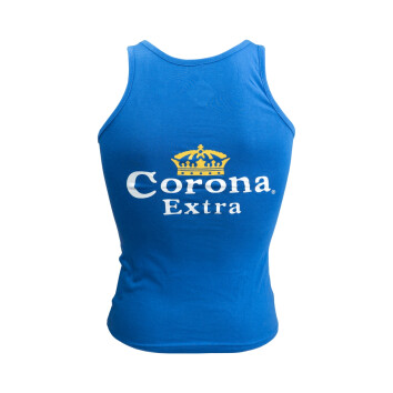 1x Corona Bier Tanktop Damen blau mit Motiv Gr. S