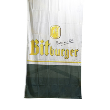 1x Bitburger Bier Fahne Logo Wei&szlig; Gr&uuml;n