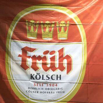 1x K&ouml;lsch Bier Fahne fr&uuml;h rot Gold banderole