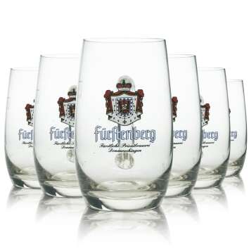 6x F&uuml;rstenberg Bier Glas Krug 0,5l rastal