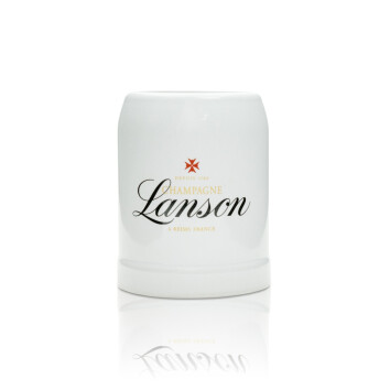 6x Lanson Champagner Glas Tonkrug wei&szlig; klein