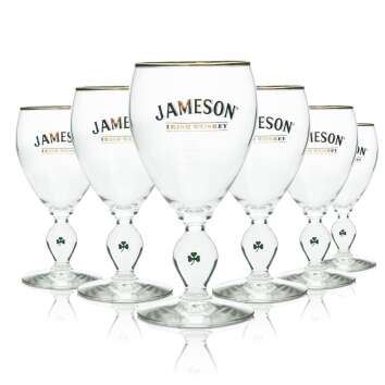 6x Jameson Whiskey Glas Irish Coffee 4cl Goldrand und...