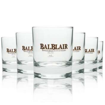 6x Balblair Whiskey Glas Tumbler Logo rot