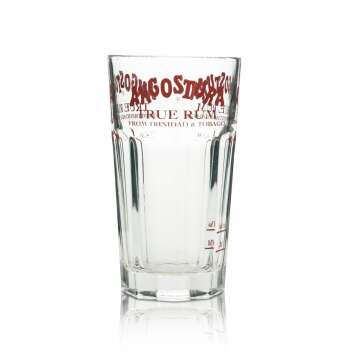 6x Angostura Whiskey Glas Logo rot True Rum