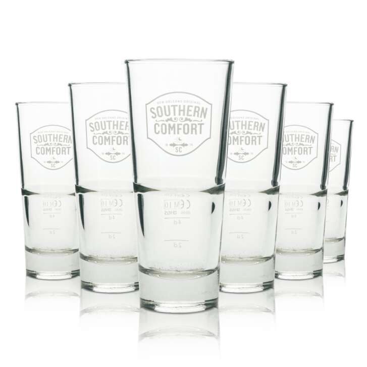 6x Southern Comfort Glas 2/4 cl Gläser Longdrinkgläser Whiskey Bar/Gastro 