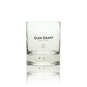 6x Glen Grant Whsikey Glas Luftblase Logo schwarz Single...