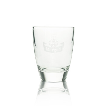 6x Margon Wasser Glas Tumbler 0,2l Logo wei&szlig;