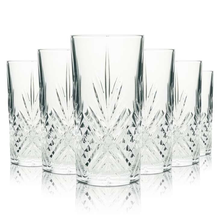 6x Hendricks Glas 0,3l Gin Tonic Longdrink Relief Kristall Cocktail Gläser Edel