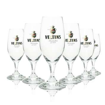 6x Veltins Bier Glas Pokal 0,3l goldenes Logo Ritzenhoff