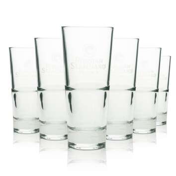 12x Russian Standard Vodka Glas Longdrink wei&szlig;e...