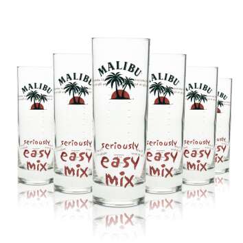 6x Malibu Lik&ouml;r Glas Longdrink seriously easy Mix