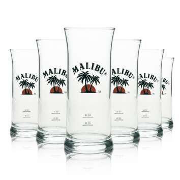 6x Malibu Lik&ouml;r Glas Longdrink V-Form