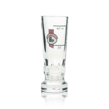 6x Hardenberg Schnaps Glas Shot länglich rotes Logo 4cl Rastal