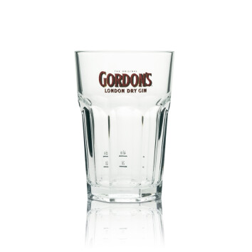 6x Gordons Gin Glas Longdrink rote Schrift 360ml