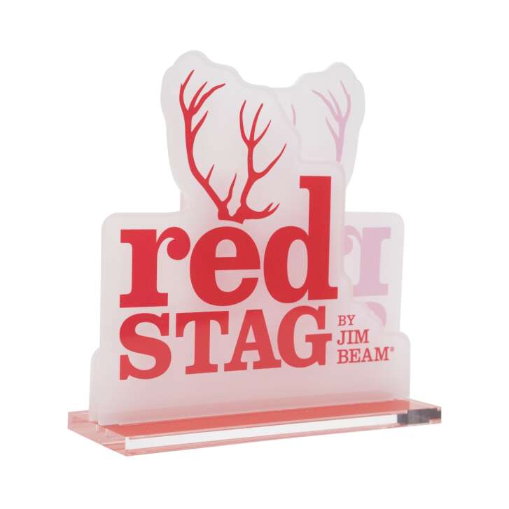 1x Jim Beam Whiskey Kartenhalter Red Stag weiß/rot