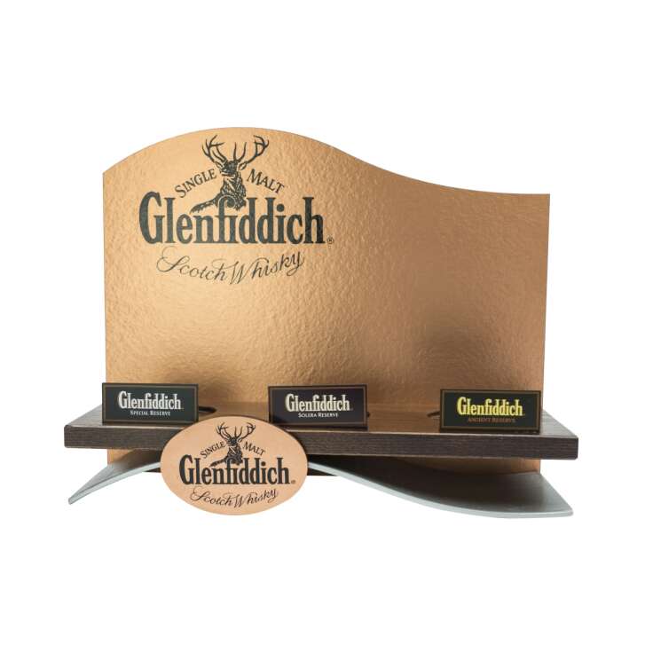 1x Glenfiddich Whiskey Barcaddy Holz Bronze lackiert 3 Flaschen