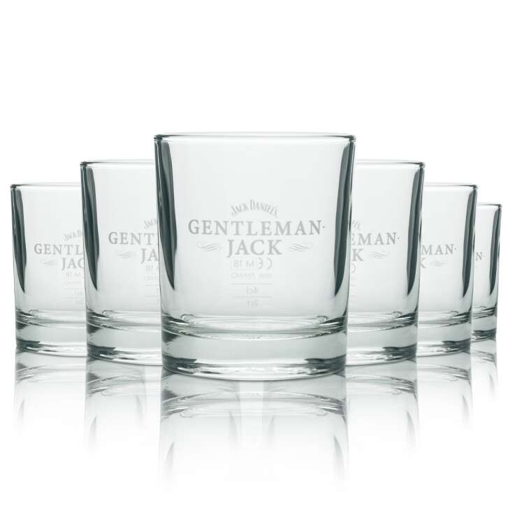 6x Jack Daniels Glas 0,2l Whiskey Tumbler Gentleman Jack Gläser Geeicht Gastro
