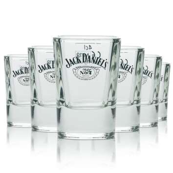 6x Jack Daniels Whiskey Glas Shot eckig 4cl