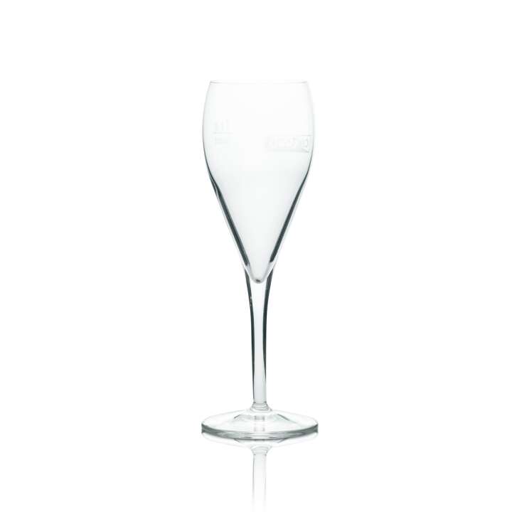 6x Cinzano Aperitif Glas Sektflöte Logo weiß