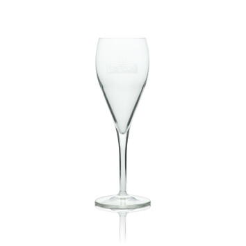 6x Cinzano Aperitif Glas Sektfl&ouml;te Logo wei&szlig;