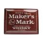 1x Makers Mark Whiskey Blechschild Logo rot Holzlook