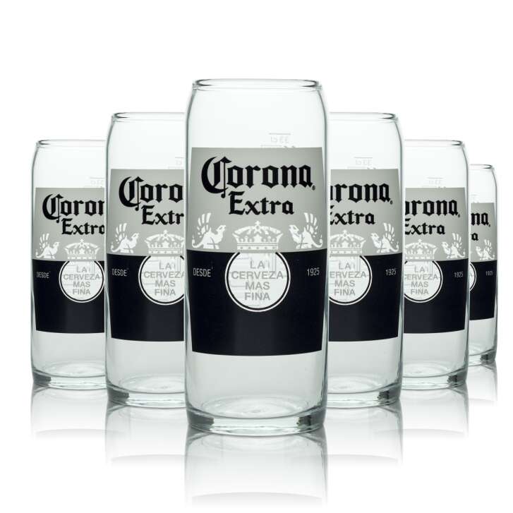 6x Corona Glas 0,33l Becher Pokal Kontur Gläser Gastro Bier Cerveza Beer Light