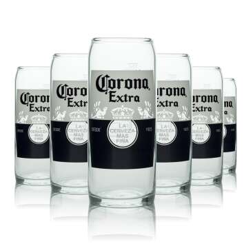 6x Corona Glas 0,33l Becher Pokal Kontur Gläser...