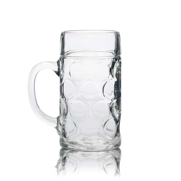 6x Löwenbräu Maßkrug Bierglas 1L Henkelkrug Humpen Seidel Gläser Brauerei Bayern