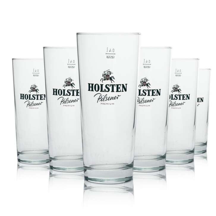 6x Holsten Bier Glas 0,4l Longdrinkglas Premium Rastal