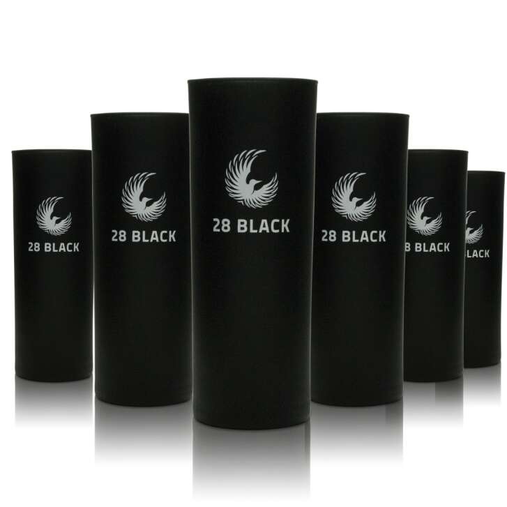 6 28 Black Energy Glas Longdrink matt schwarz 220ml neu